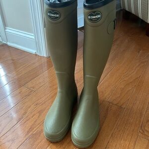 Le Chameau Olive Green Rain Boots
